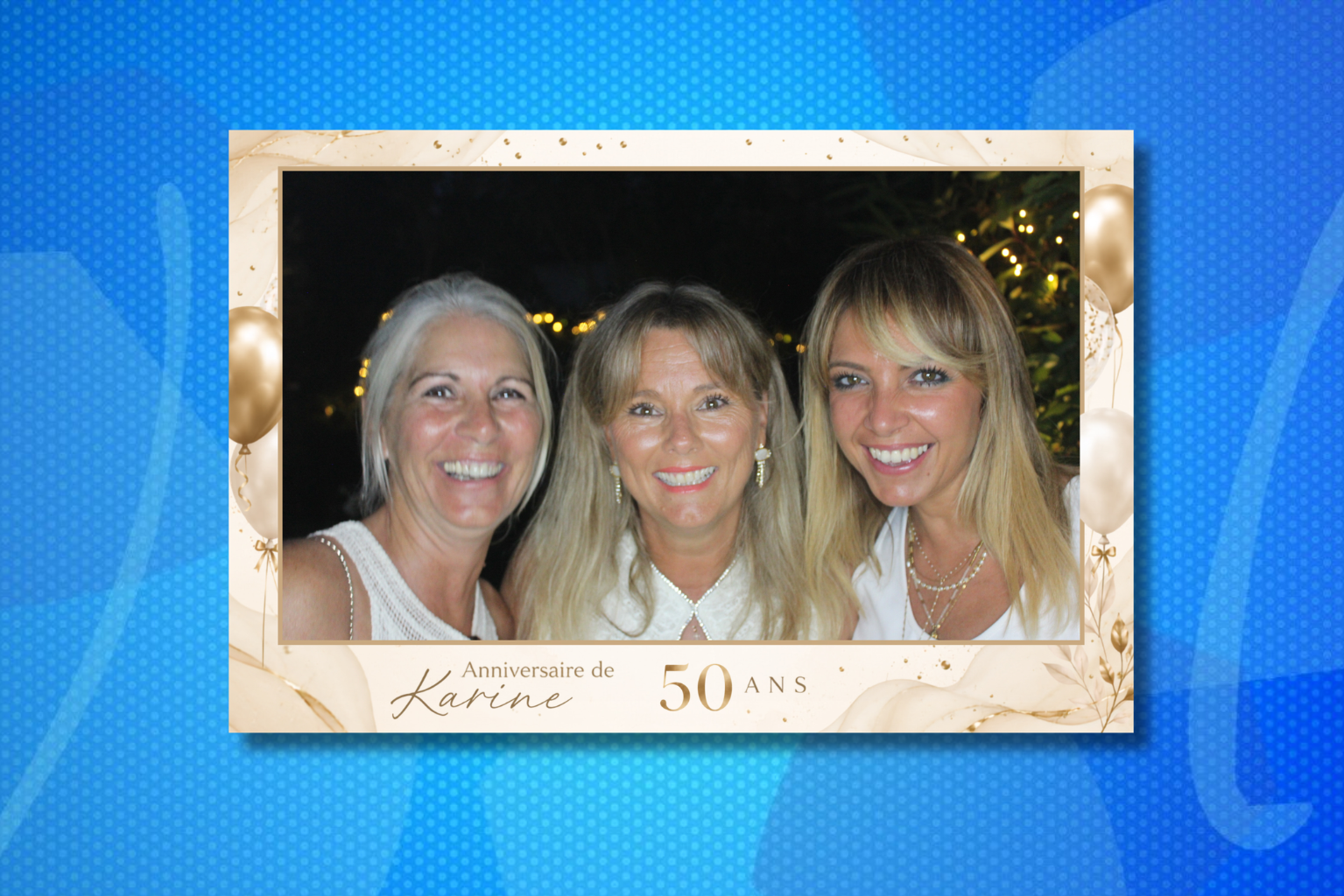 Photobooth anniversaire 50 ans Karine Maussane-les-Alpilles Provence Ma Selfie Box juillet 2026